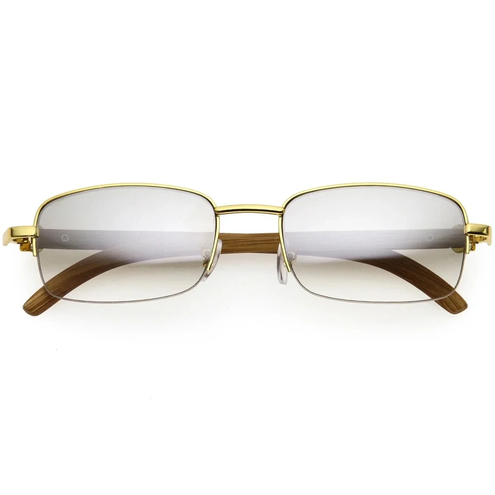 Fashion Eyeglasses Women Semi Rimless Clear Tinted  Lens UV400 Protection Gafas